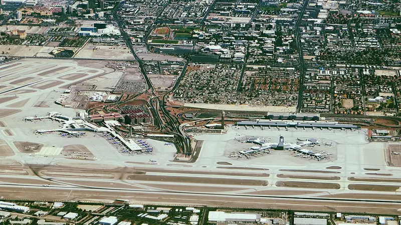 Actual view of Harry Reid International Airport